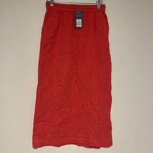 NEW Universal Thread Women's Gauze Midi‎ Skirt Coral Size XS